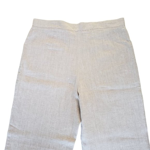 Tilley beige hemp trouser pants high rise straight leg relaxed fit sz 10 - Picture 4 of 8